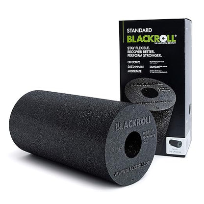 BLACKROLL - Standard Foam Roller - Myofascial Trigger Point Release, Back Massage, Perfect for Yoga, Home Workouts, Muscle Recovery, Black