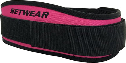 Fitness Belt for Weightlifting Powerlifting - SetWear Sport Back Belt- Olympic Lifting Squats Deadlift- Adjustable With Lumbar Wedge Back Support- Men & Women - Workout Gear