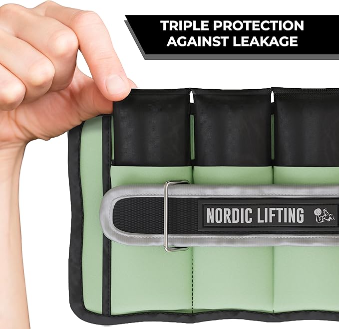Nordic Lifting Adjustable Ankle Weights for Women & Men – 1 Pair (2–10 lbs) Wrist, Arm & Leg Weights for Gym, Yoga & Home Workouts – Secure Fit Strap Design – Durable Fitness Training Equipment