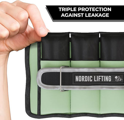 Nordic Lifting Adjustable Ankle Weights for Women & Men – 1 Pair (2–10 lbs) Wrist, Arm & Leg Weights for Gym, Yoga & Home Workouts – Secure Fit Strap Design – Durable Fitness Training Equipment