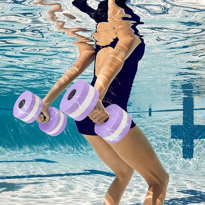 Water Dumbbells Aquatic Exercise Dumbells Water Aerobics Workouts 2PCS Foam Barbells for Men Women Water Sports Fitness Tool