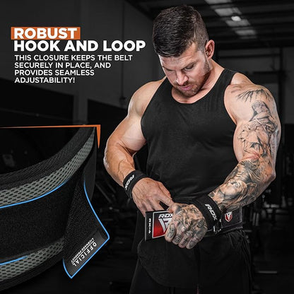 RDX Weight Lifting Belt, Curved Padded Back Lumbar Support, Fitness, Core Exercise Workout Bodybuilding Powerlifting Deadlifts Squats, Ladies Gents Men Women Home Gym Equipment