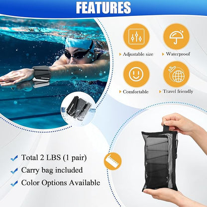 Ankle Weights for Women Wrist Weights Set of 2 (1 lb/2 lb Each) Adjustable Arm Leg Weight for Womens Men Suitable for Walking Swimming Running Pilates Yoga Gym