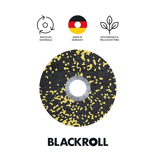 BLACKROLL - Standard Foam Roller - Myofascial Trigger Point Release, Back Massage, Perfect for Yoga, Home Workouts, Muscle Recovery, Black/Yellow