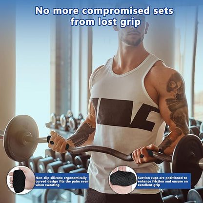 Silicone Gym Grips for Weight Lifting,Workout Gloves for Women Men Alternative,Anti Slip Gym Workout Grip,Rubber Gym Hand Grips-Weightlifting Grips Pad for Barbell,Pull Up,Ryptfit,Training