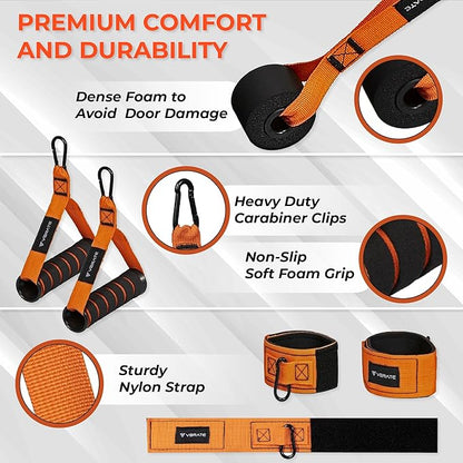 Resistance Bands Set - Heavy Exercise Bands with Handles, Door Anchor, Ankle Straps - Fitness Bands for Working Out Men - Workout Bands Set for Muscle Training