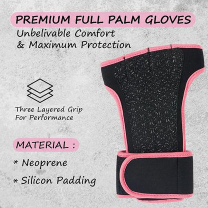 FITNESS FORCE Ventilated Weightlifting Gloves Workout Gloves for Men & Women with Built-in Wrist Wraps Fingerless Gym Gloves for Men Perfect for Exercise Fitness, Weight Lifting, Cross Training