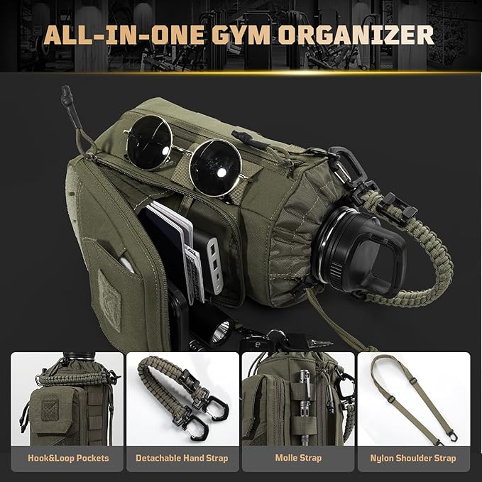 Magnetic Gym Bag for Men,Magnetic Gym Water Bottle Bag with Phone Pockets&40 64oz Multiple Size, Water Bottle Holder with Adjustable Shoulder, Ideal for Fitness,Sports,Travel