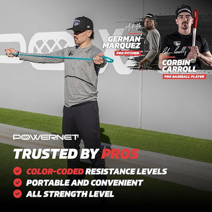 PowerNet Resistance Bands, Heavy Duty & Regular Resistance Color-Coded Exercise Bands, Workout Equipment for Home Gym, Progressive Elastic Bands for Stretching & Training, Regular, Heavy-Duty or Combo