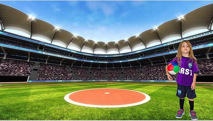 Baseball Stadium Backdrop Baseball Field Stadium Photography Background for Baby Shower Birthday Party Decoration Blue Sky Sport Games Background Themed Portrait Photo Studio Props 20x10ft