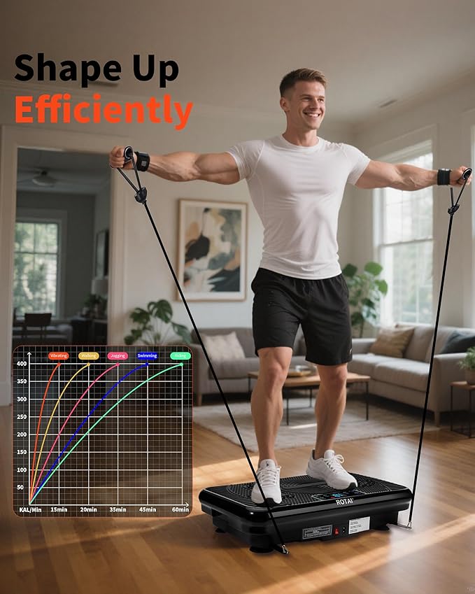 Vibration Plate Exercise Machine for Lymphatic Drainage Massager & Weight Loss, 400 lbs Capacity Whole Body Vibrating Shake Plate Workout for Women and Men
