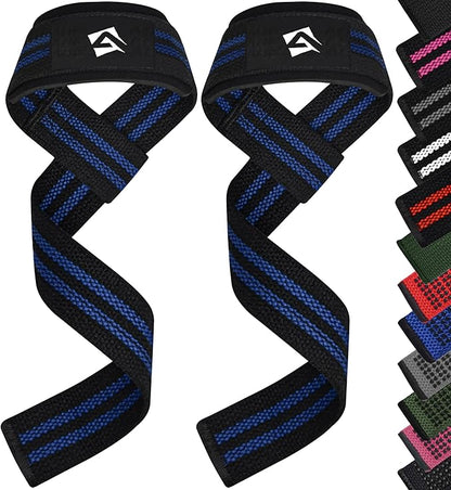 AQF Lifting Wrist Straps for Weightlifting, Powerlifting & Deadlifts – 23” Neoprene Padded Cotton Straps for Strength Training & Gym Workouts - Maximum Grip Support for Men & Women
