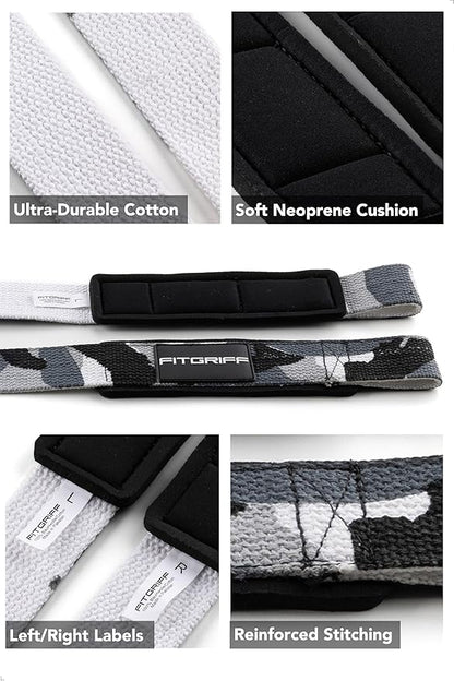 Fitgriff® Lifting Wrist Straps for Weightlifting, Gym, Deadlift, Workout (Made of Premium Cotton & Padded) - Men & Women