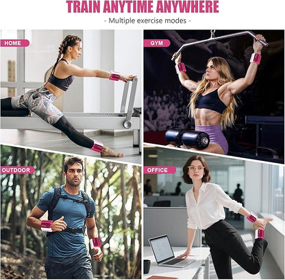 Wrist & Ankle Weights for Women and Men, 2lbs/4lbs Pairs Adjustable Silicone Weighted Bangles for Arm & Leg Workouts, Perfect for Pilates, Barre, Yoga, Walking & Home Fitness 24055