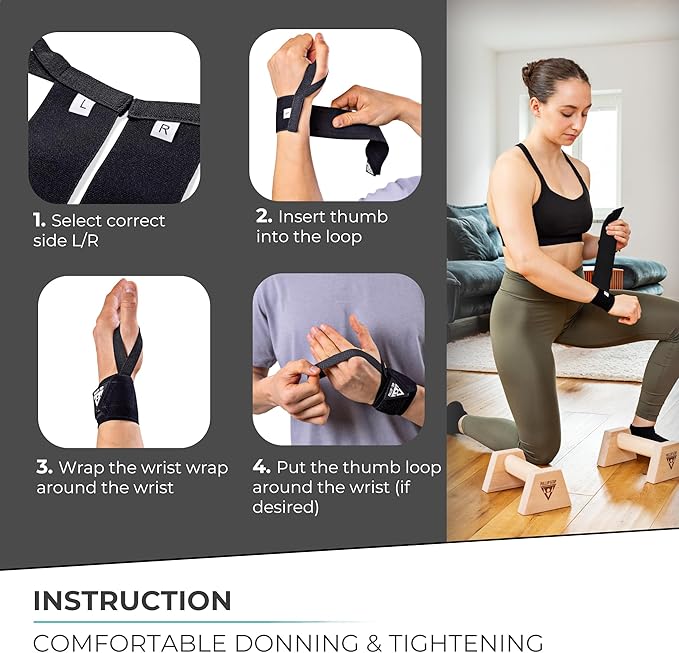 PULLUP & DIP Wrist Wraps, Professional Wrist Support for Weightlifting, Calisthenics, Bodybuilding & Strength Training, Stabilizing & Protective for Women & Men, No More Wrist Pain