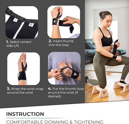 PULLUP & DIP Wrist Wraps, Professional Wrist Support for Weightlifting, Calisthenics, Bodybuilding & Strength Training, Stabilizing & Protective for Women & Men, No More Wrist Pain