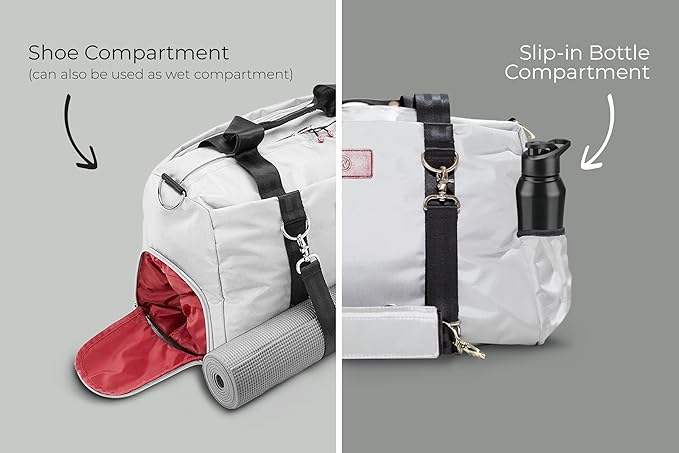 Live Well 360 Gym Duffel Bag for Men or Women – Bag with Shoe, Laptop & Wet Compartment - Perfect Sports or Workout Shoulder Bag with Multiple Compartments – CrossFit, Yoga, Boxing - THE LUXX