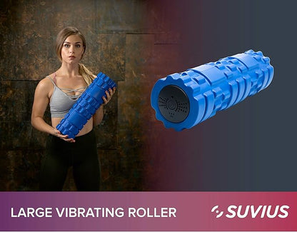 Electric Vibrating Rechargeable Foam Roller - 4 Intensity Levels for Firm Battery-Powered Deep Tissue Recovery, Training, Massage - Therapeutic Back and Muscle Massage Roller