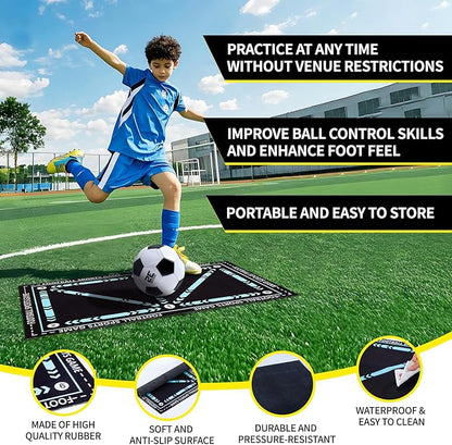 2 Set Kids Soccer Goals for Backyard with Training Equipment, Portable Foldable Practice Nets with Ball, Dice & Mat, Cones, Air Pump and Carry Bag for Toddler Youth Outdoor Sports Game