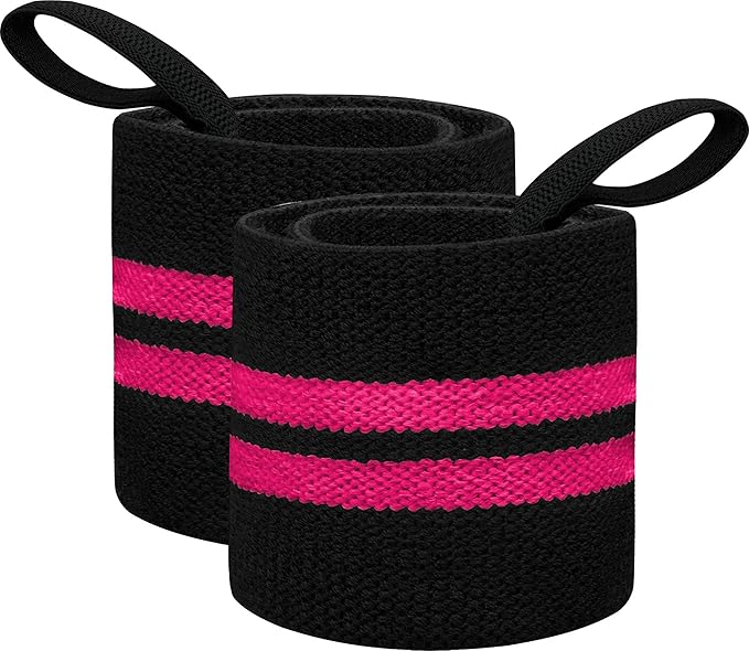 RDX Weight Lifting Wrist Wraps with Gym Straps, Elasticated 18” Cotton Wrap, 60CM Anti Slip Workout Strap Support, Bodybuilding Deadlifting Powerlifting Fitness Gymnastics Strength Training, Men Women
