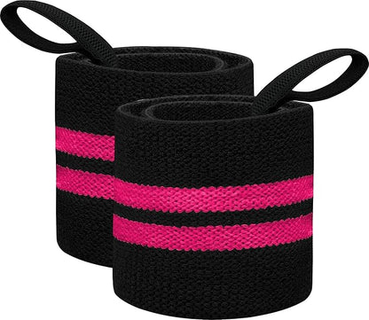 RDX Weight Lifting Wrist Wraps with Gym Straps, Elasticated 18” Cotton Wrap, 60CM Anti Slip Workout Strap Support, Bodybuilding Deadlifting Powerlifting Fitness Gymnastics Strength Training, Men Women