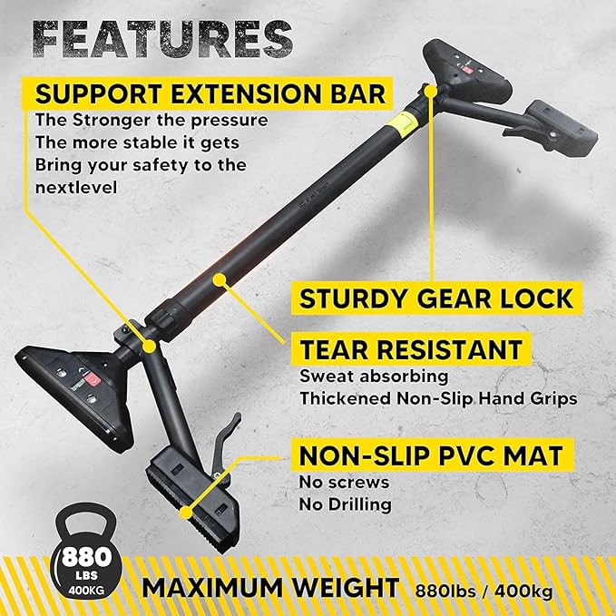 Pull Up Bar/Chin up bar Upper Body Workout Bar, Super load-bearing: Dual Security Locking, Two-way Support