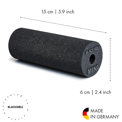 BLACKROLL - Mini Foam Roller, Massage Tool for Feet, Hands, and Arms, Ideal for Travel Size and Targeted Myofascial Release, for Exercise, Massage, and Muscle Recovery, 6" x 2", Black