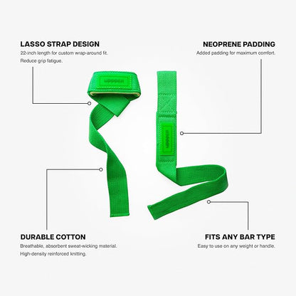 UPPPER Lifting Straps for Weightlifting – 22" Cotton Wrist Straps with Neoprene Padding for Deadlifts, Pullups, Gym Workouts – For Men & Women | Premium Fitness Gear