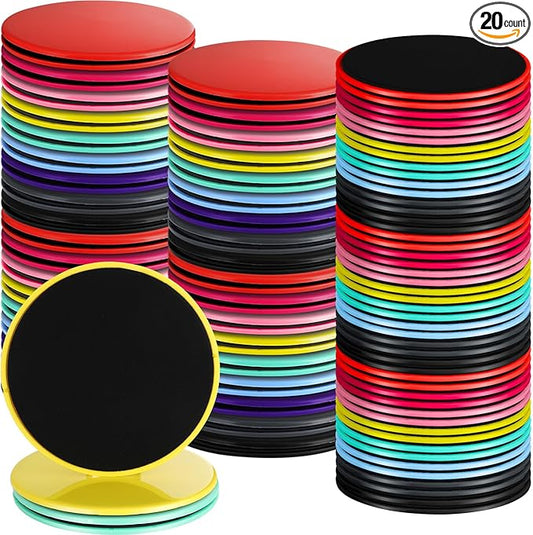 Jenaai Core Sliders for Working Out Bulk Dual Sided Workout Disc Gifts for Group Training Classes Fitness Slider for Stability Ab Legs Full Body Fit Gym Carpet Hardwood FloorFoot