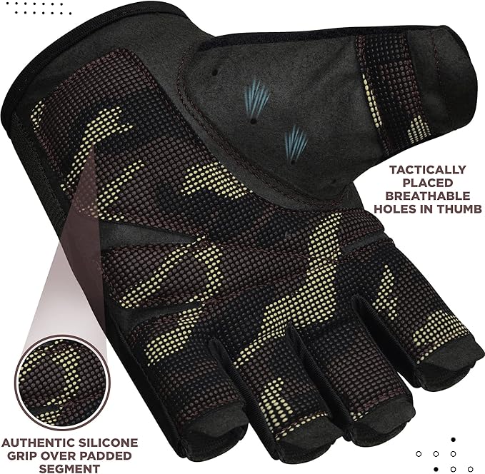 RDX Weight Lifting Gloves, Additional Stretchable Long Wrist Support, Full Palm Grip, Men Women Fitness HIIT Workout, Bodybuilding Powerlifting Strength Training Cycling Exercise Home Gym Equipment