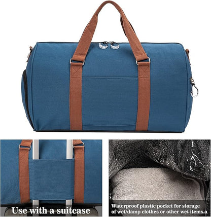 Kuston Sports Gym Bag with Shoe Compartment&Wet Pocket,Travel Duffel bag,Weekend Bag,Workout Bag Suitable for Men and Women
