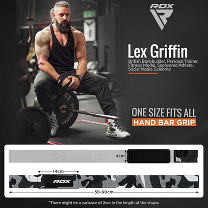 RDX Lifting Straps for Weightlifting –100% Cotton Heavy Duty Gym Wrist Strap with 5MM Neoprene Padding, 60CM Anti-Slip Hand Grip Wraps for Deadlifts Powerlifting Workouts Strength Training, Men Women
