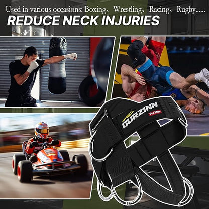 【GurZinn】 Neck Harness Trainer - Adjustable 40" (100cm) Heavy Duty Rope & Neoprene Padding | Improve Neck Strength & Reduce Neck Pain | Gym & Home Use