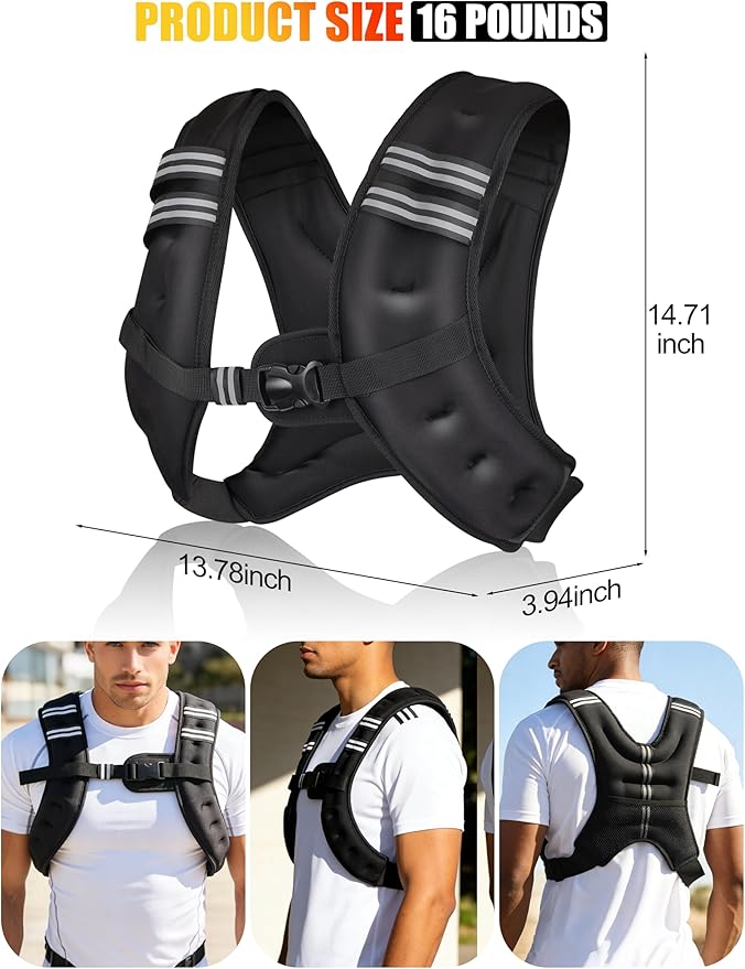 Henkelion Weighted Vest Weight Vest for Men Women Kids Weights Included, Body Weight Vests Adjustable for Running, Training Workout, Jogging, Walking