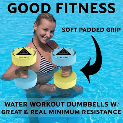 Water Gear Resistance Bells - Water Fitness and Pool Exercise - Intense Workout Without Added Stress - Easy on Joints