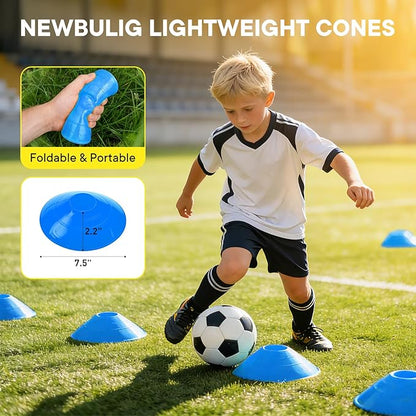 Agility Ladder Speed Training Equipment Set-20ft Ladder, 12 Cones, 4 Adjustable Hurdles, Jump Rope, Resistance Parachute| Basketball, Soccer, Football Practice Equipment for Youth, Adults