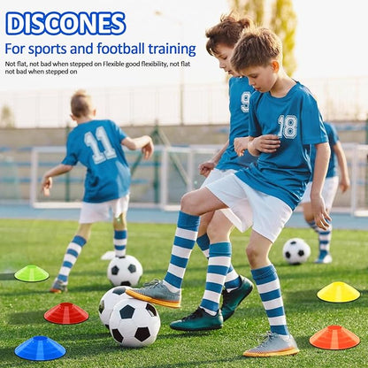 Soccer Cones for Training, 100/15 Pack Agility Cones with Carry Bag, Multi-Color Disc Cones for Sports Training, Soccer, Football, Basketball, Field Cone Markers, Indoor Outdoor Sports