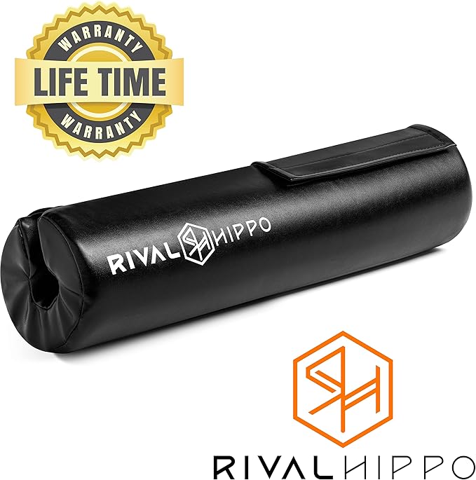 Premium Hip Thrust and Squat Pad - Non-Slip Barbell Pad for Comfortable Squats, Lunges, Glute Bridges; Built-In Safety Straps, Reinforced PU Leather Cover - Olympic Bar and Smith Machine