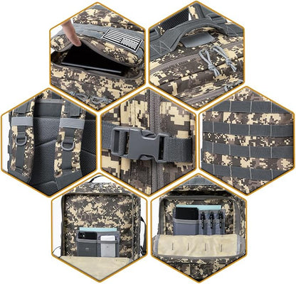 QT&QY 45L Military Tactical Backpacks Molle Army Assault Pack 3 Day Bug Out Bag Hiking Treeking Rucksack…