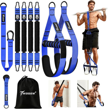 Pull Up Assistance Bands, Heavy Duty Resistance Bands with Handles, Exercise Band with Door Anchor, Adjustable Workout Band Set for Pull Up Bar, Full Body Strength&Muscle Training, Recovery, Home Gym