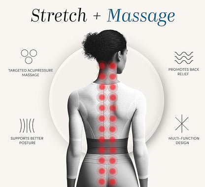 Halo Spine Stretcher for Back Pain Relief, Full Back Decompression, Upper and Lower Back Stretcher, Spine Alignment, and Deep Tissue Acupressure Therapy with 24 Massage Balls