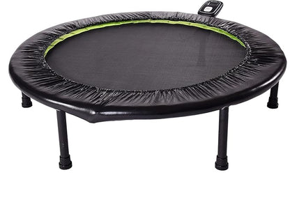 Stamina Folding Trampoline with Smart Workout App, Black - Portable Fitness Rebounder for Home Gym, Cardio & Strength Training, Jumping Exercise Equipment