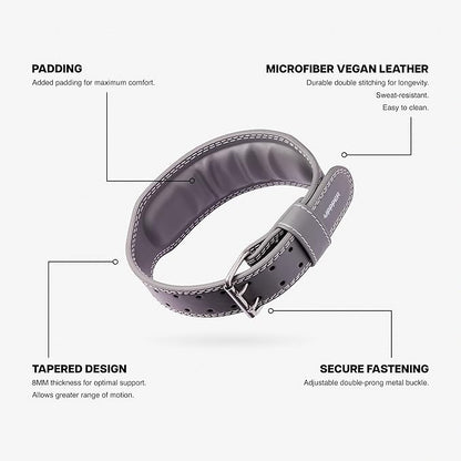 UPPPER Weight Lifting Belt - Double Prong 4” to 2.5” Tapered Premium Lifting Belt for Men and Women - Ultimate Back Support For Weightlifting and Powerlifting | Premium Fitness Gear