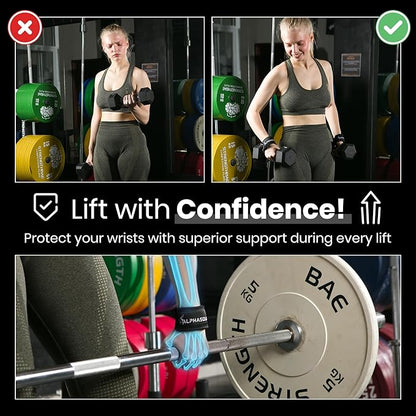ALPHASQUAD Lifting Straps for Weightlifting – Heavy Duty Wrist Straps for Weightlifting with 7mm Thick Padded Cotton Wraps, 22.5" Long, 1.5" Wide – Deadlifts, Strength Training, Powerlifting, Men & Women