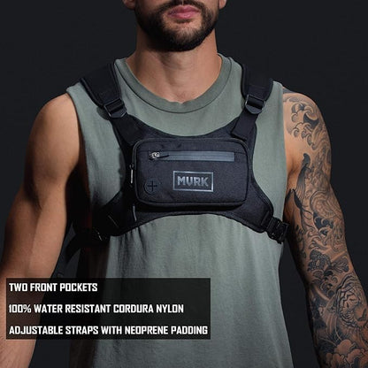 MVRK Water Resistant Running Vest Chest Pack, Phone Holder for Running, Lightweight Training Pack with Reflective Detail