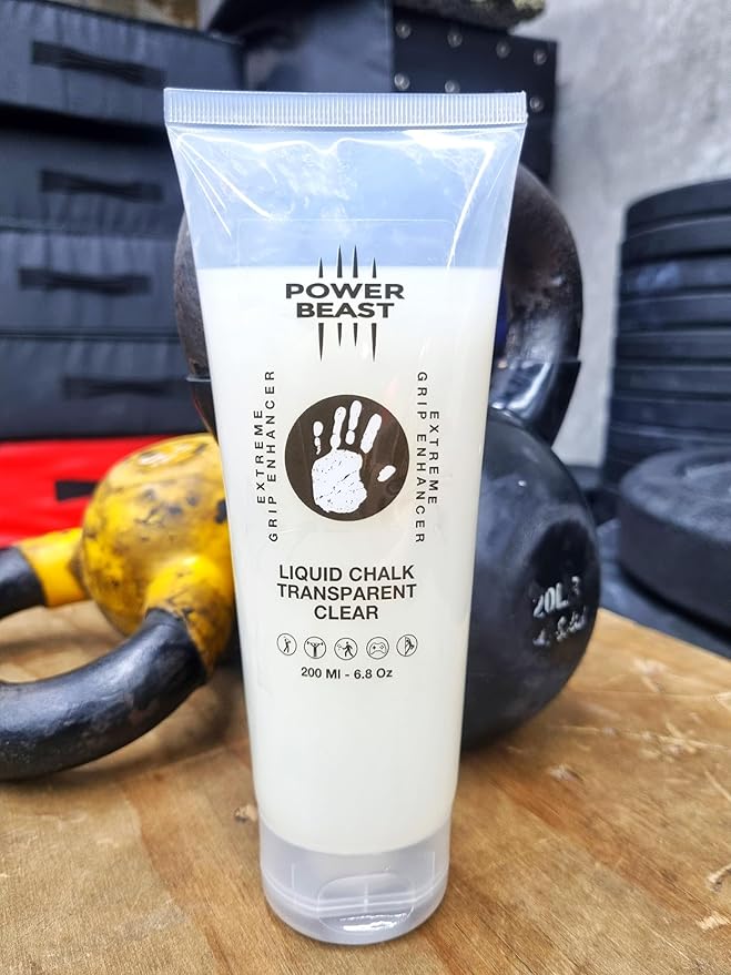 POWER BEAST, Clear Liquid Chalk, Non Sticky Grip Enhancer, Dry Hands, Transparent Liquid Chalk, Anti-Slip Solution, Dry Grip for Tennis, Golf, Pole Dancing, Gaming, and All Sports