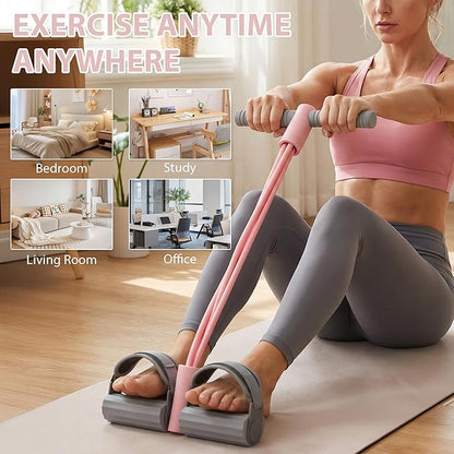 Adjustable Ankle Strap Resistance Band with Handle,0.4-inch Diameter Thick TPE Resistance Band 40-45lbs,Suitable for All Weights & Foot Sizes, Full-Body Workout