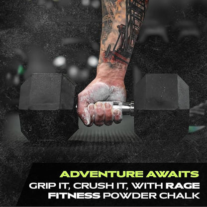Rage Fitness Gym Chalk | Magnesium Carbonate Athletic Chalk for Excellent Grip - Gym Workout Grip Chalk for Weightlifting & Gymnastics.
