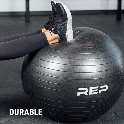 REP Fitness Exercise Physioball for Yoga, Pilates, Core Workout, Home Gym Equipment, Pregnancy & Physical Therapy, Stability Ball Chair for Office, 65cm Inflatable Balance Balls for Women