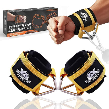 Wrist Cuffs for Cable Machines – Padded & Adjustable Straps for Lateral Raises, Tricep Pushdowns & Strength Training
